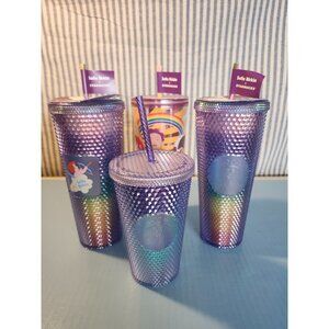 Lot of 4 Starbucks Tumblers~Sofie Birkin~Rainbow Pride Month~LGBTQ~16 oz & 24 oz
